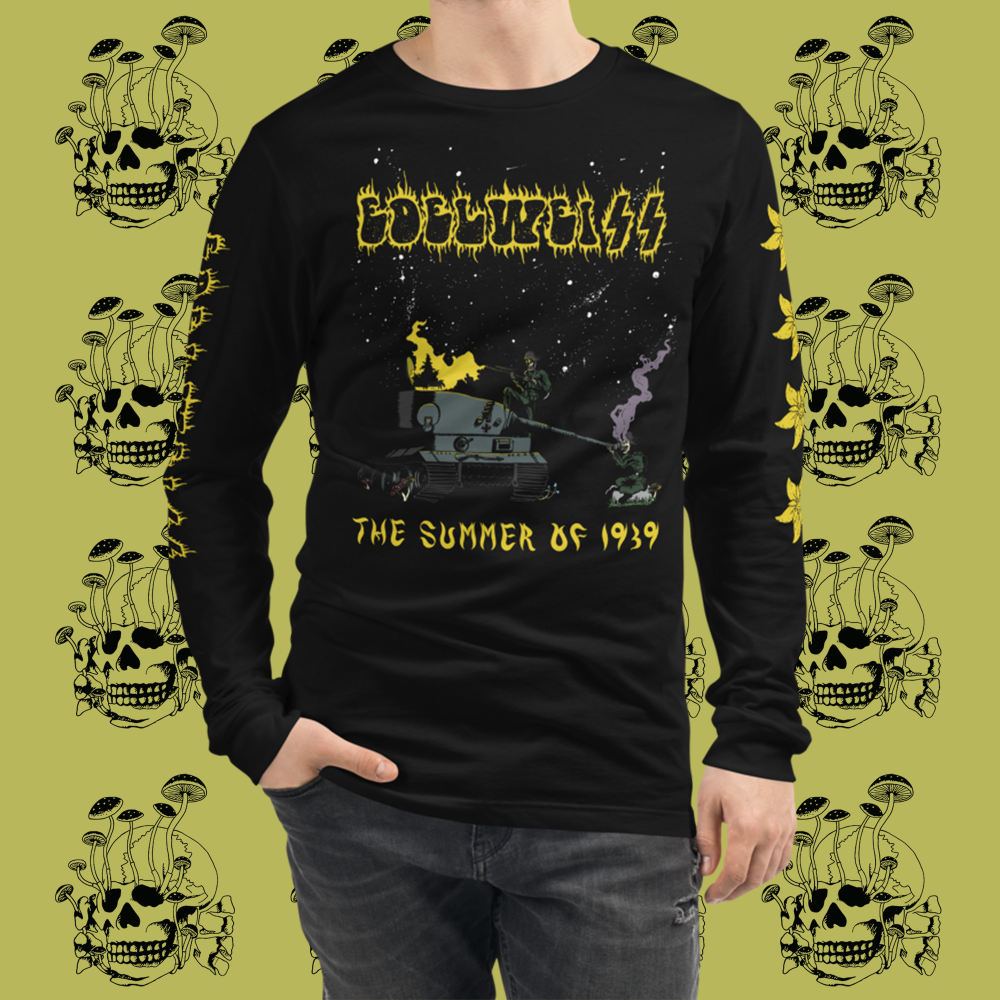 【DEARMINE】Elvis Long T-Shirt Ed Hardy Dragon Black & Cream 2fer Long Sleeve T-Shirt at