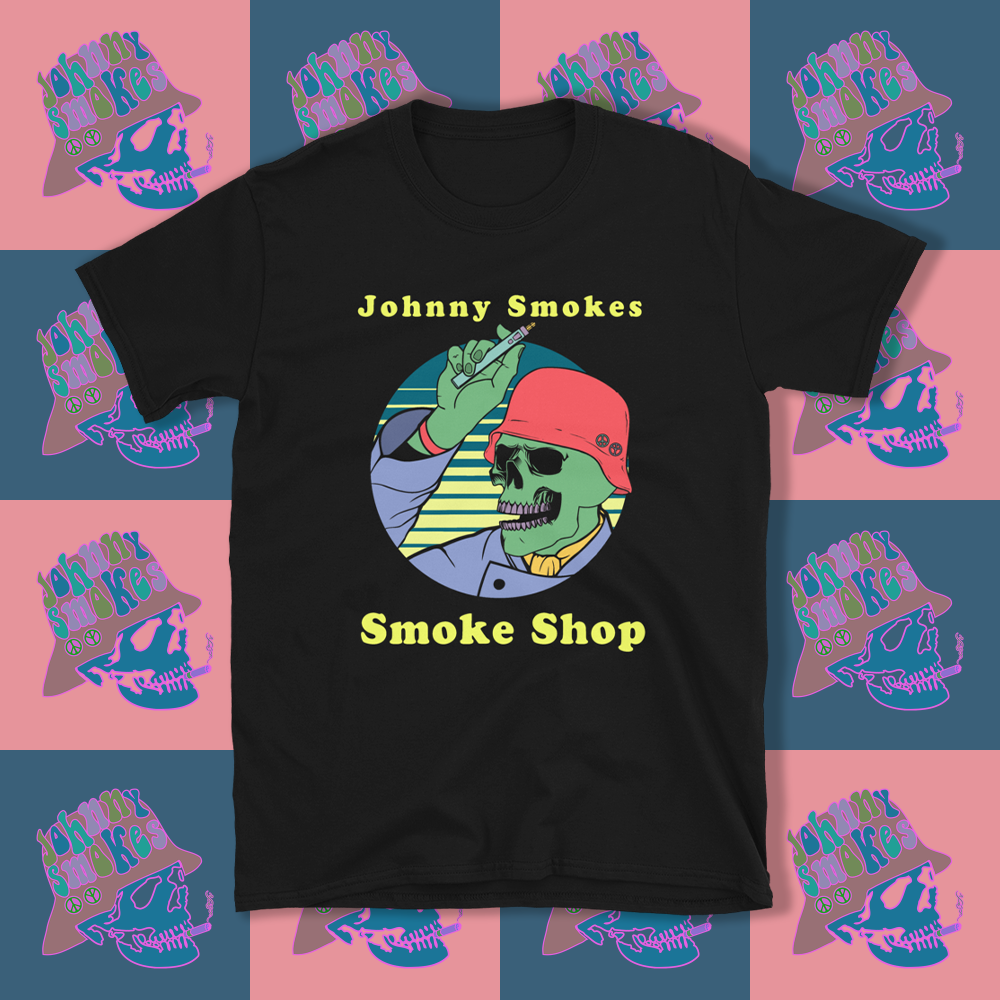 Johnny Smokes Tee- Black